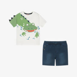 Boboli-Костюм из синего и кремового хлопка для мальчиков | Childrensalon Outlet