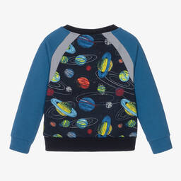 Boboli-Синий хлопковый свитшот с космическим принтом | Childrensalon Outlet