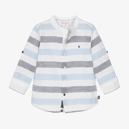 Boboli-Boys Blue Striped Cotton Trouser Set | Childrensalon Outlet