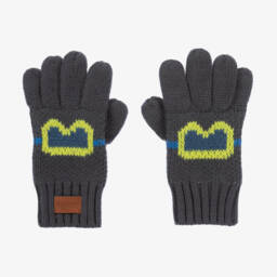 Boboli-Boys Charcoal Soft Knit Gloves | Childrensalon Outlet