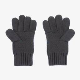 Boboli-Boys Charcoal Soft Knit Gloves | Childrensalon Outlet