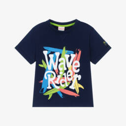 Boboli-Классическая хлопковая футболка синего цвета для мальчиков | Childrensalon Outlet