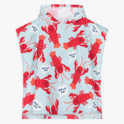 Boboli-Пончо с капюшоном для мальчиков в прибрежном синем цвете | Childrensalon Outlet