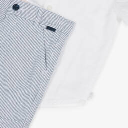 Boboli-طقم شورت مخطط قطني للأولاد | Childrensalon Outlet