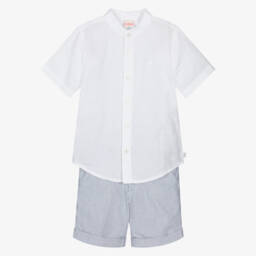 Boboli-طقم شورت مخطط قطني للأولاد | Childrensalon Outlet