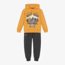 Boboli-Boys Cotton Yellow & Grey Tracksuit | Childrensalon Outlet