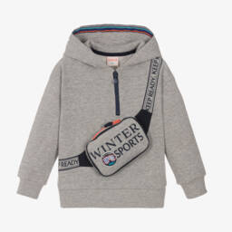 Boboli-Boys Cozy Grey Half Zip Pullover | Childrensalon Outlet