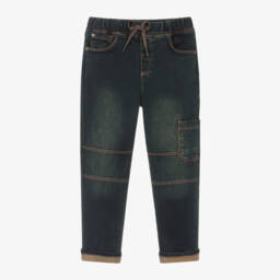 Boboli-Boys Faded Blue Denim Trousers | Childrensalon Outlet