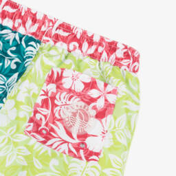 Boboli-Boys Green Leaf Print Swim Shorts | Childrensalon Outlet