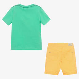 Boboli-Boys Green Top & Yellow Shorts Set | Childrensalon Outlet