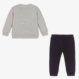 Bobux-تراكسوت قطن جيرسي لون رمادي وكحلي للأولاد | Childrensalon Outlet