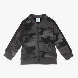 Boboli-Серый топ на молнии c камуфляжным принтом для мальчиков | Childrensalon Outlet