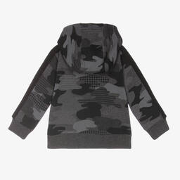Boboli-Серый топ на молнии c камуфляжным принтом для мальчиков | Childrensalon Outlet