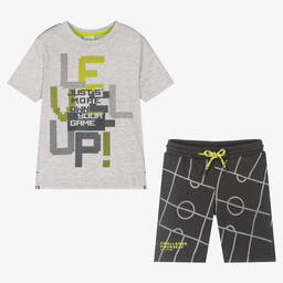 Boboli-Серая футболка и шорты из хлопка | Childrensalon Outlet