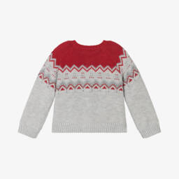 Boboli-Boys Grey Festive Knit Cardigan | Childrensalon Outlet