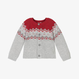 Boboli-Boys Grey Festive Knit Cardigan | Childrensalon Outlet