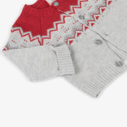 Boboli-Boys Grey Festive Knit Cardigan | Childrensalon Outlet