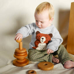 Bobux-طقم بنطلون قطن لون رمادي وأخضرللمواليد | Childrensalon Outlet