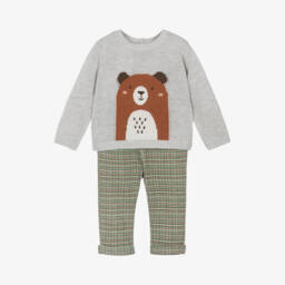 Bobux-طقم بنطلون قطن لون رمادي وأخضرللمواليد | Childrensalon Outlet