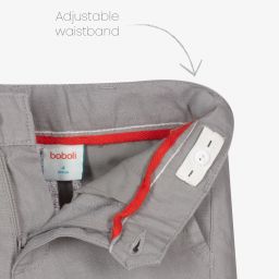 Boboli-Boys Grey Linen Trouser Set  | Childrensalon Outlet