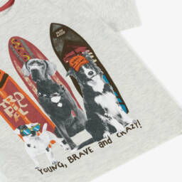 Boboli-Boys Grey Pup Adventure Tee | Childrensalon Outlet