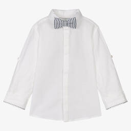 Boboli-Серая рубашка и брюки из хлопка в полоску | Childrensalon Outlet