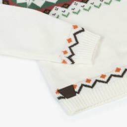 Boboli-Boys Ivory Fairisle Knit Jumper | Childrensalon Outlet