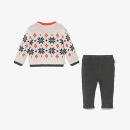 Boboli-Boys Ivory Grey Fairisle Set | Childrensalon Outlet