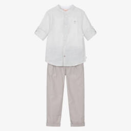 Boboli-Льняной костюм светло-песочного цвета для мальчиков | Childrensalon Outlet