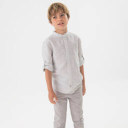 Boboli-Льняной костюм светло-песочного цвета для мальчиков | Childrensalon Outlet