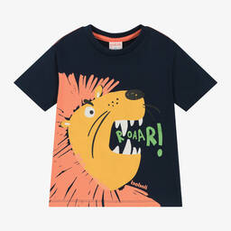 Boboli-Boys Navy Blue Graphic Cotton T-Shirt | Childrensalon Outlet