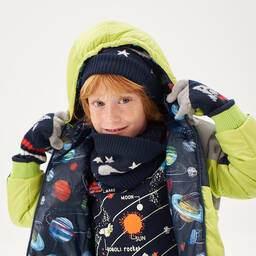 Boboli-Boys Navy Blue & Grey Rocket Gloves | Childrensalon Outlet