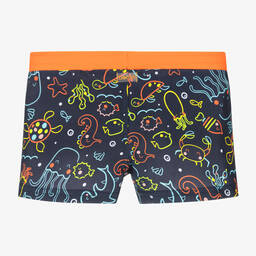 Boboli-Boys Navy Blue Sea Life Swim Shorts | Childrensalon Outlet