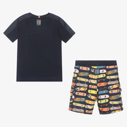 Boboli-Boys Navy Blue Top & Shorts Set | Childrensalon Outlet