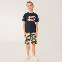 Boboli-Boys Navy Blue Top & Shorts Set | Childrensalon Outlet