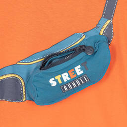 Boboli-Boys Orange & Blue Cotton Shorts Set | Childrensalon Outlet