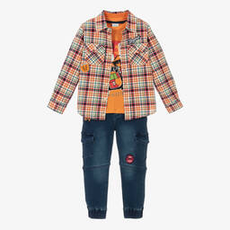 Boboli-Boys Orange & Blue Trouser Set | Childrensalon Outlet
