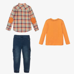 Boboli-Boys Orange & Blue Trouser Set | Childrensalon Outlet