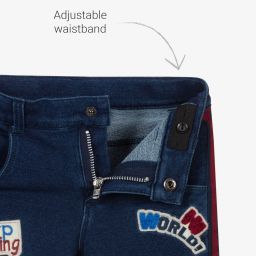 بوبولي-طقم جينز قطن جيرسي لون أحمر وأزرق للأولاد | Childrensalon Outlet