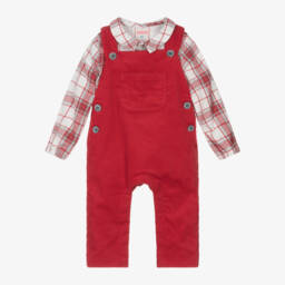 Bobux-طقم دانغري كوردروي لون أحمر للمواليد | Childrensalon Outlet