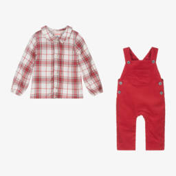 Bobux-طقم دانغري كوردروي لون أحمر للمواليد | Childrensalon Outlet