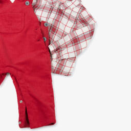 Bobux-طقم دانغري كوردروي لون أحمر للمواليد | Childrensalon Outlet