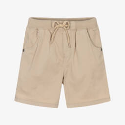 Boboli-Boys Taupe Cotton Twill Shorts | Childrensalon Outlet
