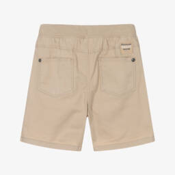 Boboli-Boys Taupe Cotton Twill Shorts | Childrensalon Outlet