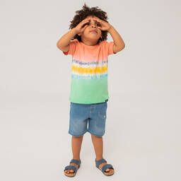 Boboli-Boys Tie-Dye Top & Blue Shorts Set | Childrensalon Outlet