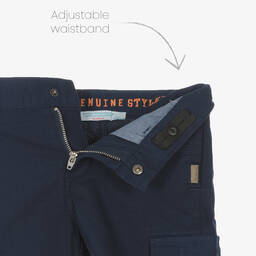 Boboli-Boys White & Blue Cotton Surfboard Shorts Set | Childrensalon Outlet