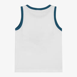 Boboli-تانك توب قطن جيرسي لون أبيض للأولاد | Childrensalon Outlet