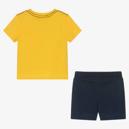 Boboli-Boys Yellow & Blue Cotton Shorts Set | Childrensalon Outlet