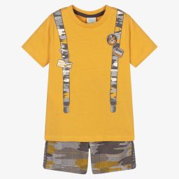 Boboli-Boys Yellow & Grey Shorts Set | Childrensalon Outlet