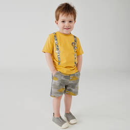 Boboli-Boys Yellow & Grey Shorts Set | Childrensalon Outlet